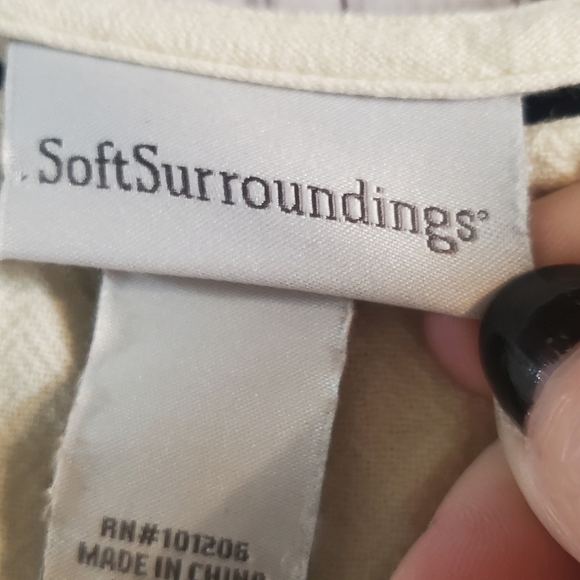 Soft Surroundings sz 2X cream pullover high low shirt 3/4 sleeve - Picture 4 of 7